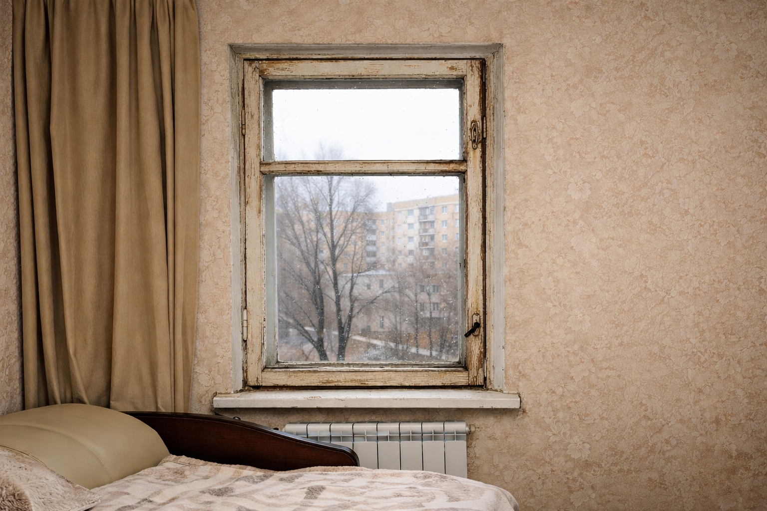 Замена окна в спальне — фото до